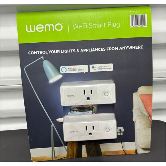 Wemo Mini Wi-Fi Smart Plug 2-pack Works with Alexa Google Assistant Nest - Picture 1 of 3